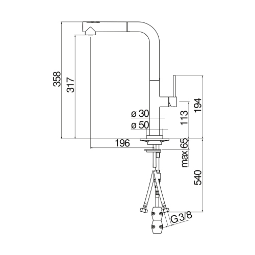 Immagine di Nobili POP miscelatore monocomando per lavello, con bocca girevole 360° e doccetta 2 getti estraibile, finitura cromo PO108127CR