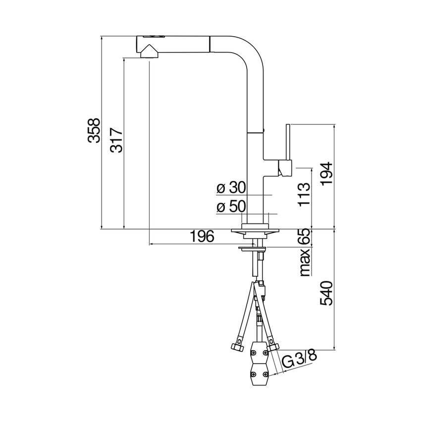 Immagine di Nobili POP miscelatore monocomando per lavello, con bocca girevole 360° e doccetta 2 getti estraibile, finitura cromo PO108127CR