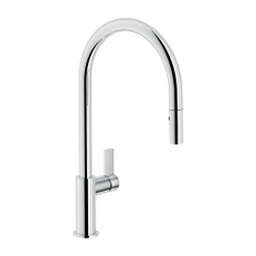 Immagine di Nobili FLAG miscelatore monocomando per lavello, con bocca girevole e doccetta a 2 getti estraibile, finitura cromo FL96137CR