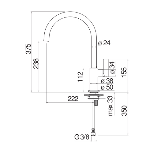 Immagine di Nobili FLAG miscelatore monocomando per lavello, con bocca girevole, finitura cromo FL96113CR