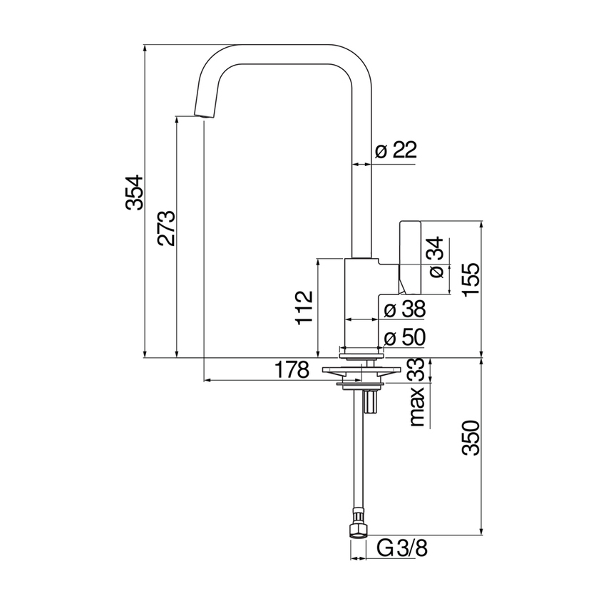 Immagine di Nobili FLAG miscelatore monocomando per lavello, con bocca girevole, finitura cromo FL96123CR
