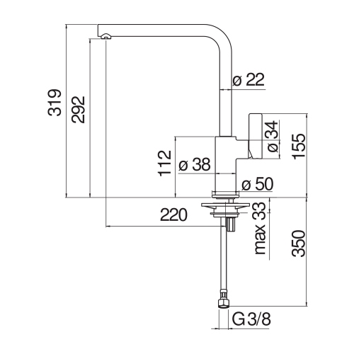 Immagine di Nobili FLAG miscelatore monocomando per lavello, con bocca girevole, finitura cromo FL96133CR