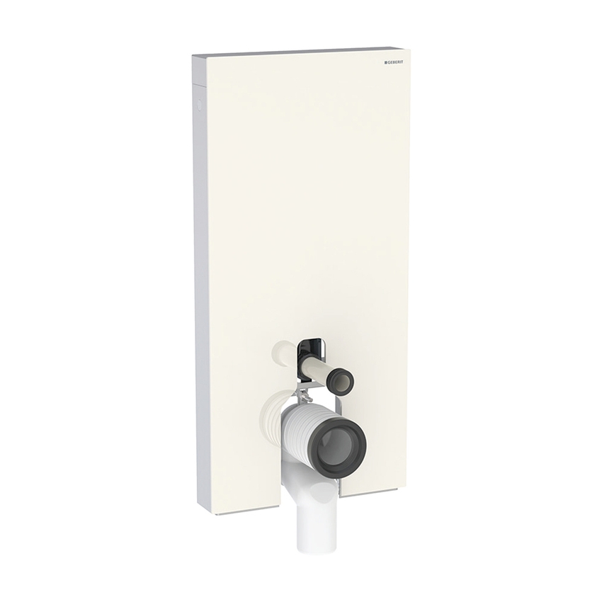 Immagine di Geberit MONOLITH modulo sanitario per WC a pavimento H.101 cm, rivestimento laterale in alluminio, rivestimento frontale colore grigio sabbia finitura vetro lucido 131.002.JL.5
