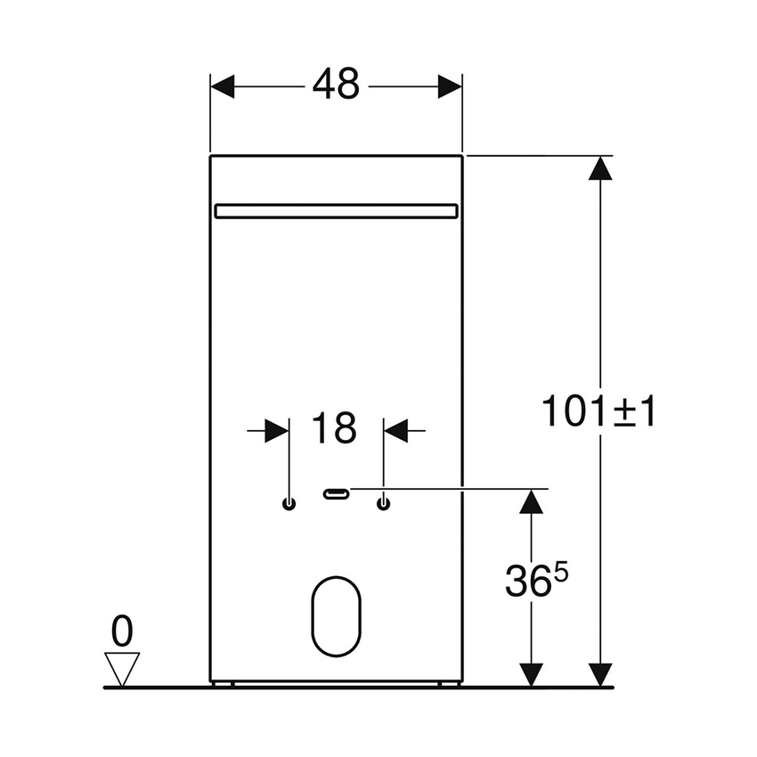 Immagine di Geberit MONOLITH modulo sanitario per bidet H.101 cm, con portasalviette, rivestimento laterale in alluminio, rivestimento frontale colore bianco finitura vetro lucido 131.030.SI.5