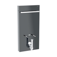 Immagine di Geberit MONOLITH modulo sanitario per bidet H.101 cm, con portasalviette, rivestimento laterale in alluminio nero cromato, rivestimento frontale colore nero finitura vetro lucido 131.030.SJ.6