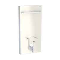 Immagine di Geberit MONOLITH modulo sanitario per bidet H.101 cm, con portasalviette, rivestimento laterale in alluminio, rivestimento frontale colore grigio sabbia finitura vetro lucido 131.030.JL.5