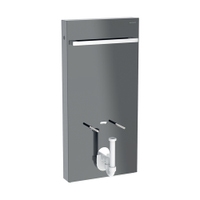 Immagine di Geberit MONOLITH modulo sanitario per bidet H.101 cm, con portasalviette, rivestimento laterale in alluminio nero cromato, rivestimento frontale colore lava finitura vetro lucido 131.030.JK.5