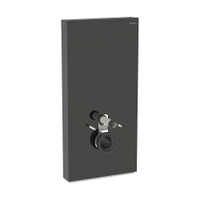Immagine di Geberit MONOLITH modulo sanitario per WC sospeso H.101 cm, rivestimento laterale in alluminio nero cromato, rivestimento frontale colore nero finitura vetro lucido 131.027.SJ.6