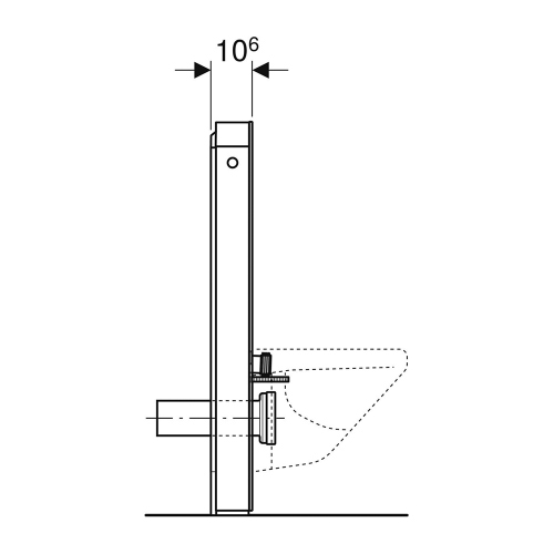 Immagine di Geberit MONOLITH modulo sanitario per WC sospeso H.101 cm, rivestimento laterale in alluminio, rivestimento frontale colore menta finitura vetro lucido 131.027.SL.5