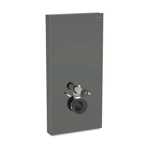 Immagine di Geberit MONOLITH modulo sanitario per WC sospeso H.101 cm, rivestimento laterale in alluminio nero cromato, rivestimento frontale colore lava finitura vetro lucido 131.027.JK.5