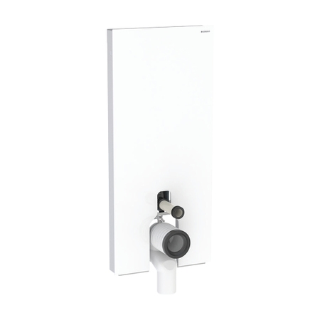 Immagine di Geberit MONOLITH modulo sanitario per WC a pavimento H.114 cm, rivestimento laterale in alluminio, rivestimento frontale colore bianco finitura vetro lucido 131.033.SI.5