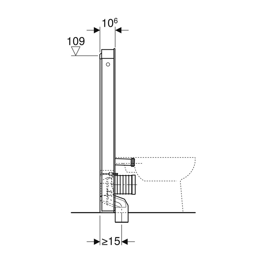 Immagine di Geberit MONOLITH modulo sanitario per WC a pavimento H.114 cm, rivestimento laterale in alluminio, rivestimento frontale colore bianco finitura vetro lucido 131.033.SI.5