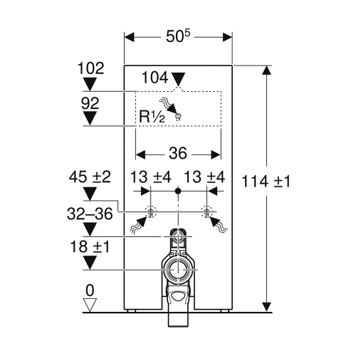 Immagine di Geberit MONOLITH modulo sanitario per WC a pavimento H.114 cm, rivestimento laterale in alluminio, rivestimento frontale colore bianco finitura vetro lucido 131.033.SI.5