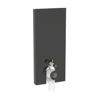 Immagine di Geberit MONOLITH modulo sanitario per WC a pavimento H.114 cm, rivestimento laterale in alluminio nero cromato, rivestimento frontale colore nero finitura vetro lucido 131.033.SJ.6