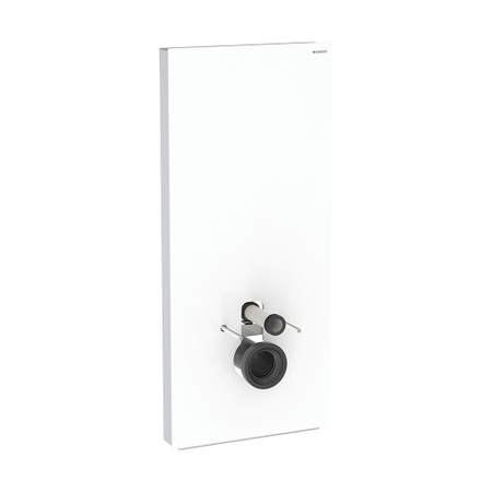 Immagine di Geberit MONOLITH modulo sanitario per WC sospeso H.114 cm, rivestimento laterale in alluminio, rivestimento frontale colore bianco finitura vetro lucido 131.031.SI.5
