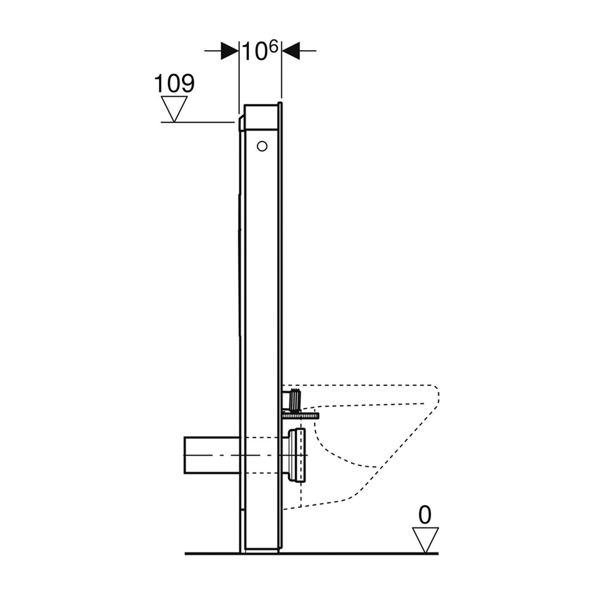 Immagine di Geberit MONOLITH modulo sanitario per WC sospeso H.114 cm, rivestimento laterale in alluminio, rivestimento frontale colore bianco finitura vetro lucido 131.031.SI.5
