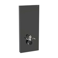 Immagine di Geberit MONOLITH modulo sanitario per WC sospeso H.114 cm, rivestimento laterale in alluminio nero cromato, rivestimento frontale colore nero finitura vetro lucido 131.031.SJ.6