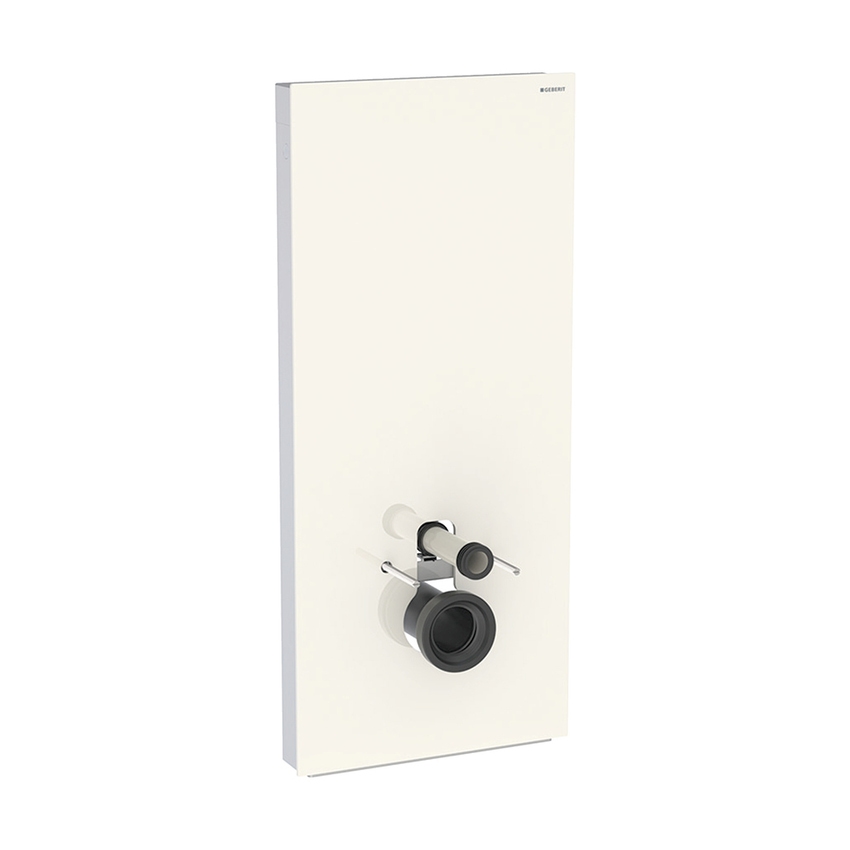 Immagine di Geberit MONOLITH modulo sanitario per WC sospeso H.114 cm, rivestimento laterale in alluminio, rivestimento frontale colore grigio sabbia finitura vetro lucido 131.031.JL.5