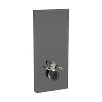 Immagine di Geberit MONOLITH modulo sanitario per WC sospeso H.114 cm, rivestimento laterale in alluminio nero cromato, rivestimento frontale colore lava finitura vetro lucido 131.031.JK.5