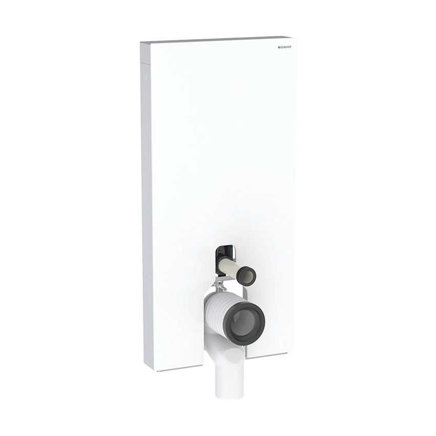 Immagine di Geberit MONOLITH PLUS modulo sanitario per WC a pavimento H.101 cm, con ComfortLight, rivestimento laterale in alluminio, colore bianco finitura vetro lucido 131.202.SI.7