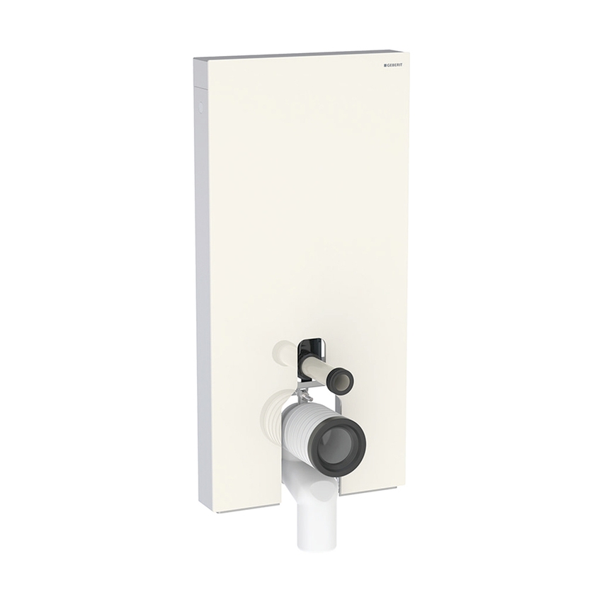 Immagine di Geberit MONOLITH PLUS modulo sanitario per WC a pavimento H.101 cm, con ComfortLight, rivestimento laterale in alluminio, colore grigio sabbia finitura vetro lucido 131.202.JL.7