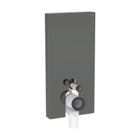 Immagine di Geberit MONOLITH PLUS modulo sanitario per WC a pavimento H.101 cm, con ComfortLight, rivestimento laterale in alluminio nero cromato, colore lava finitura vetro lucido 131.202.JK.7