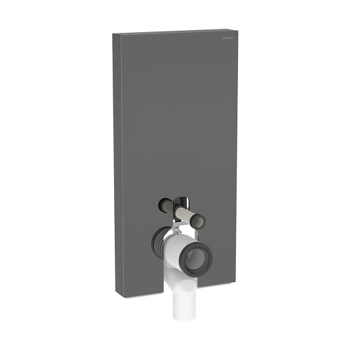 Immagine di Geberit MONOLITH PLUS modulo sanitario per WC a pavimento H.101 cm, con ComfortLight, rivestimento laterale in alluminio nero cromato, colore lava finitura vetro lucido 131.202.JK.7