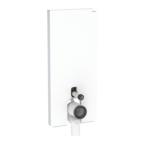 Immagine di Geberit MONOLITH PLUS modulo sanitario per WC a pavimento H.114 cm, con ComfortLight, rivestimento laterale in alluminio, colore bianco finitura vetro lucido 131.233.SI.7