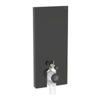 Immagine di Geberit MONOLITH PLUS modulo sanitario per WC a pavimento H.114 cm, con ComfortLight, rivestimento laterale in alluminio nero cromato, colore nero finitura vetro lucido 131.233.SJ.7