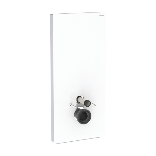 Immagine di Geberit MONOLITH PLUS modulo sanitario per WC sospeso H.114 cm, rivestimento laterale in alluminio, rivestimento frontale colore bianco finitura vetro lucido 131.231.SI.7
