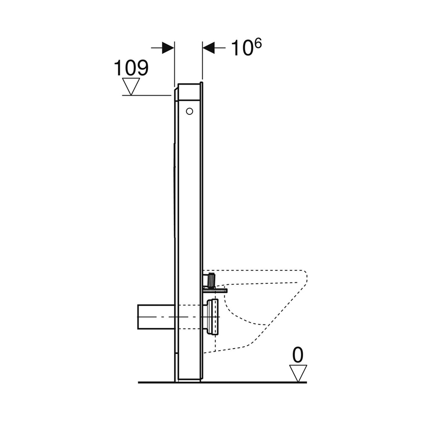 Immagine di Geberit MONOLITH PLUS modulo sanitario per WC sospeso H.114 cm, rivestimento laterale in alluminio nero cromato, rivestimento frontale colore nero finitura vetro lucido 131.231.SJ.7