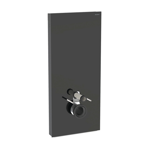 Immagine di Geberit MONOLITH PLUS modulo sanitario per WC sospeso H.114 cm, rivestimento laterale in alluminio nero cromato, rivestimento frontale colore nero finitura vetro lucido 131.231.SJ.7