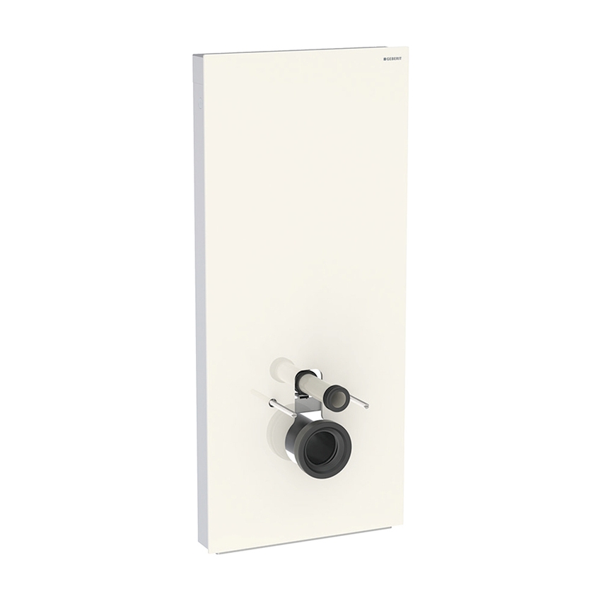 Immagine di Geberit MONOLITH PLUS modulo sanitario per WC sospeso H.114 cm, rivestimento laterale in alluminio, rivestimento frontale colore grigio sabbia finitura vetro lucido 131.231.JL.7