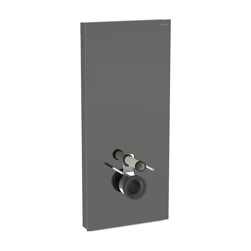 Immagine di Geberit MONOLITH PLUS modulo sanitario per WC sospeso H.114 cm, rivestimento laterale in alluminio nero cromato, rivestimento frontale colore lava finitura vetro lucido 131.231.JK.7