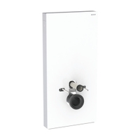 Immagine di Geberit MONOLITH PLUS modulo sanitario per WC sospeso H.101 cm, rivestimento laterale in alluminio, rivestimento frontale colore bianco finitura vetro lucido 131.221.SI.7