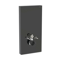 Immagine di Geberit MONOLITH PLUS modulo sanitario per WC sospeso H.101 cm, rivestimento laterale in alluminio nero cromato, rivestimento frontale colore nero finitura vetro lucido 131.221.SJ.7