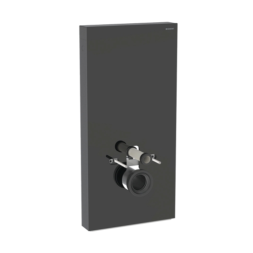 Immagine di Geberit MONOLITH PLUS modulo sanitario per WC sospeso H.101 cm, rivestimento laterale in alluminio nero cromato, rivestimento frontale colore nero finitura vetro lucido 131.221.SJ.7