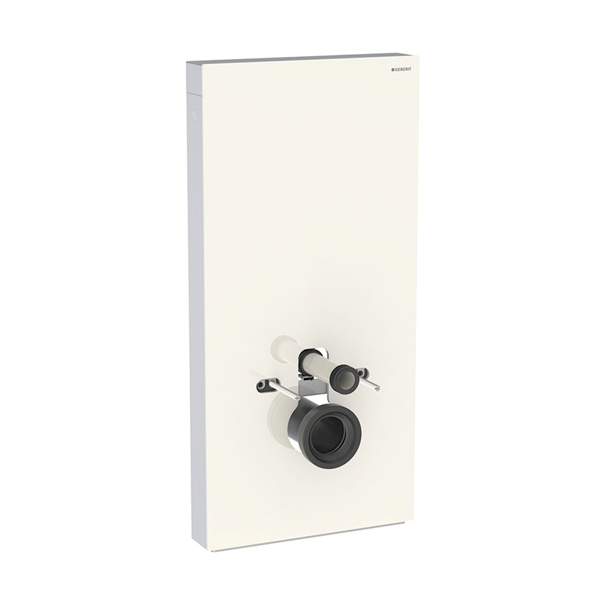 Immagine di Geberit MONOLITH PLUS modulo sanitario per WC sospeso H.101 cm, rivestimento laterale in alluminio, rivestimento frontale colore grigio sabbia finitura vetro lucido 131.221.JL.7