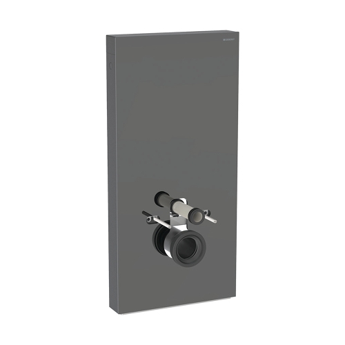 Immagine di Geberit MONOLITH PLUS modulo sanitario per WC sospeso H.101 cm, rivestimento laterale in alluminio nero cromato, rivestimento frontale colore lava finitura vetro lucido 131.221.JK.7