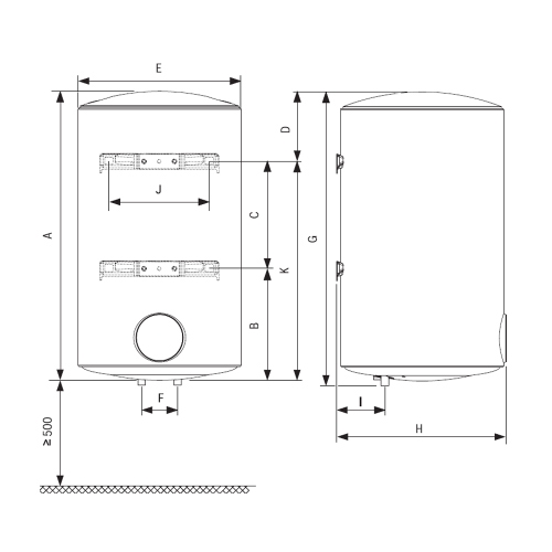 Immagine di Bosch TR4001T 100 DEB Scaldacqua elettrico per la produzione di ACS, capacità 100 litri 7736507543