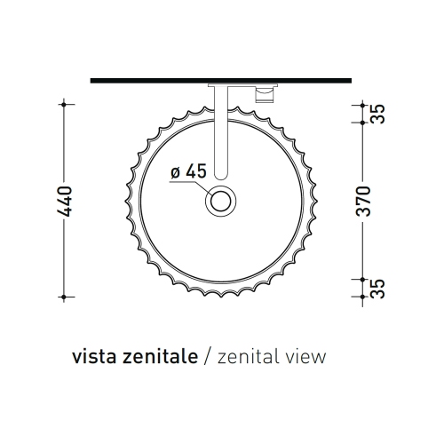 Immagine di Flaminia SETTECENTO CUT lavabo Ø 44 cm da appoggio, in ceramica, senza foro per rubinetteria e senza troppopieno, colore bianco finitura lucido SECUT