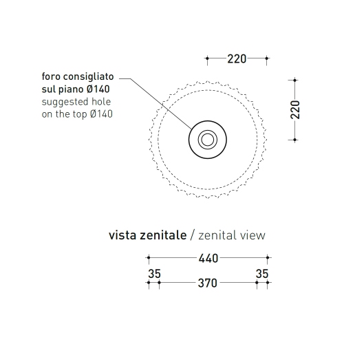 Immagine di Flaminia SETTECENTO CUT lavabo Ø 44 cm da appoggio, in ceramica, senza foro per rubinetteria e senza troppopieno, colore bianco finitura lucido SECUT