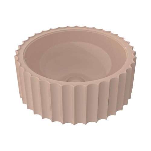 Immagine di Flaminia SETTECENTO CUT lavabo Ø 44 cm da appoggio, in ceramica, senza foro per rubinetteria e senza troppopieno, colore avana finitura lucido SECUTAV