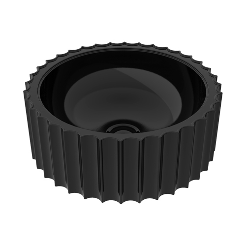 Immagine di Flaminia SETTECENTO CUT lavabo Ø 44 cm da appoggio, in ceramica, senza foro per rubinetteria e senza troppopieno, colore nero finitura lucido SECUTNER