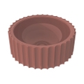 Immagine di Flaminia SETTECENTO CUT lavabo Ø 44 cm da appoggio, in ceramica, senza foro per rubinetteria e senza troppopieno, colore terracotta finitura lucido SECUTTC