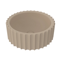 Immagine di Flaminia SETTECENTO CUT lavabo Ø 44 cm da appoggio, in ceramica, senza foro per rubinetteria e senza troppopieno, colore argilla finitura opaco SECUTARG