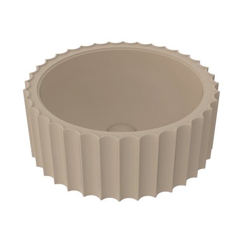 Immagine di Flaminia SETTECENTO CUT lavabo Ø 44 cm da appoggio, in ceramica, senza foro per rubinetteria e senza troppopieno, colore argilla finitura opaco SECUTARG