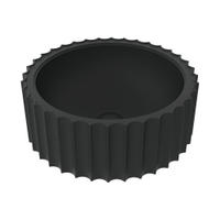 Immagine di Flaminia SETTECENTO CUT lavabo Ø 44 cm da appoggio, in ceramica, senza foro per rubinetteria e senza troppopieno, colore carbone finitura opaco SECUTCAR