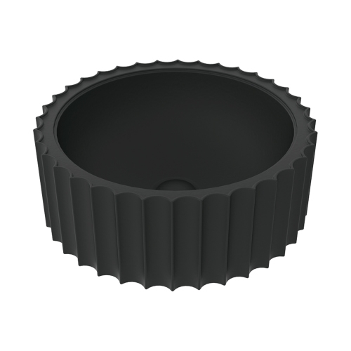 Immagine di Flaminia SETTECENTO CUT lavabo Ø 44 cm da appoggio, in ceramica, senza foro per rubinetteria e senza troppopieno, colore carbone finitura opaco SECUTCAR