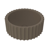 Immagine di Flaminia SETTECENTO CUT lavabo Ø 44 cm da appoggio, in ceramica, senza foro per rubinetteria e senza troppopieno, colore fango finitura opaco SECUTFAN